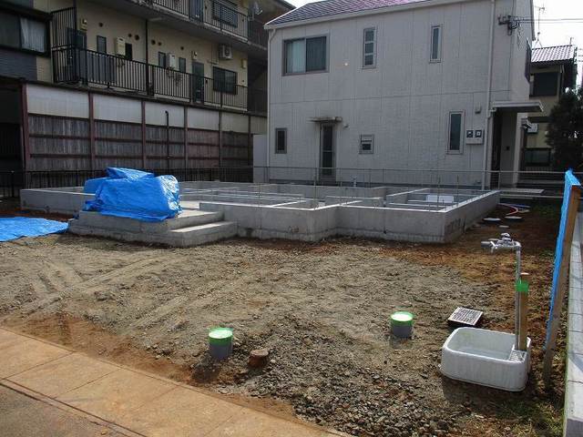 外部給排水埋設配管完了