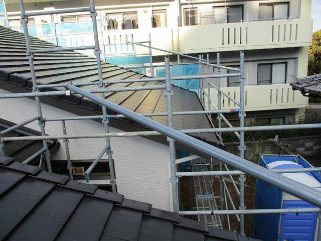 足場解体前のチェック